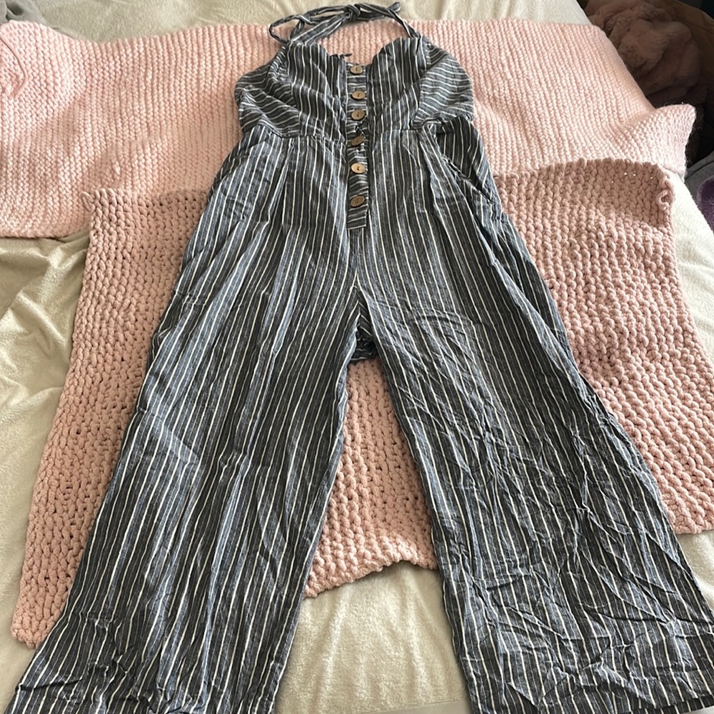 Blue and White Jumpsuit